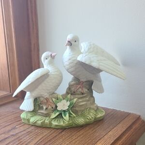 White Dove Figurine on Rock Base